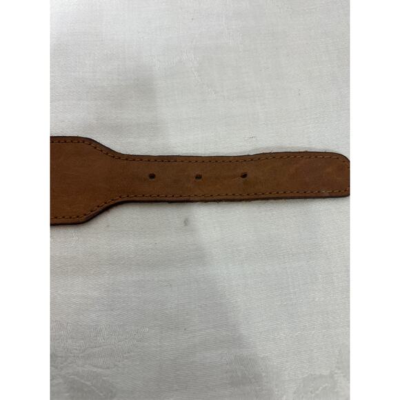Lucky Penny Belt Small Brown Leather Western Boho Brass Tone Anthropologie main image 10